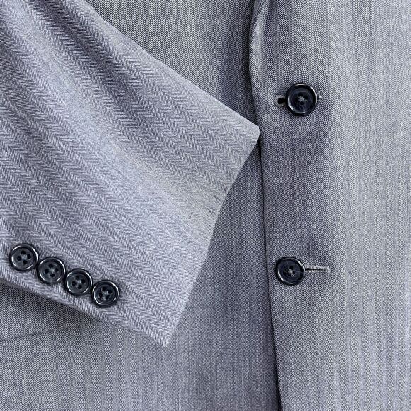 Jos A Bank Signature Wool Suit Gray Herringbone 40S Jacket 36S Pants - Picture 4 of 12